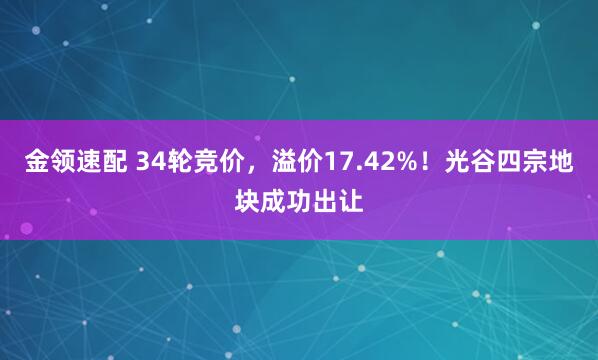 金领速配 34轮竞价，溢价17.42%！光谷四宗地块成功出让